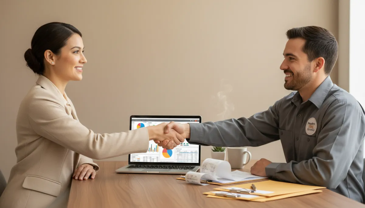 HVAC contractor partnering with a local QuickBooks bookkeeper in Houston