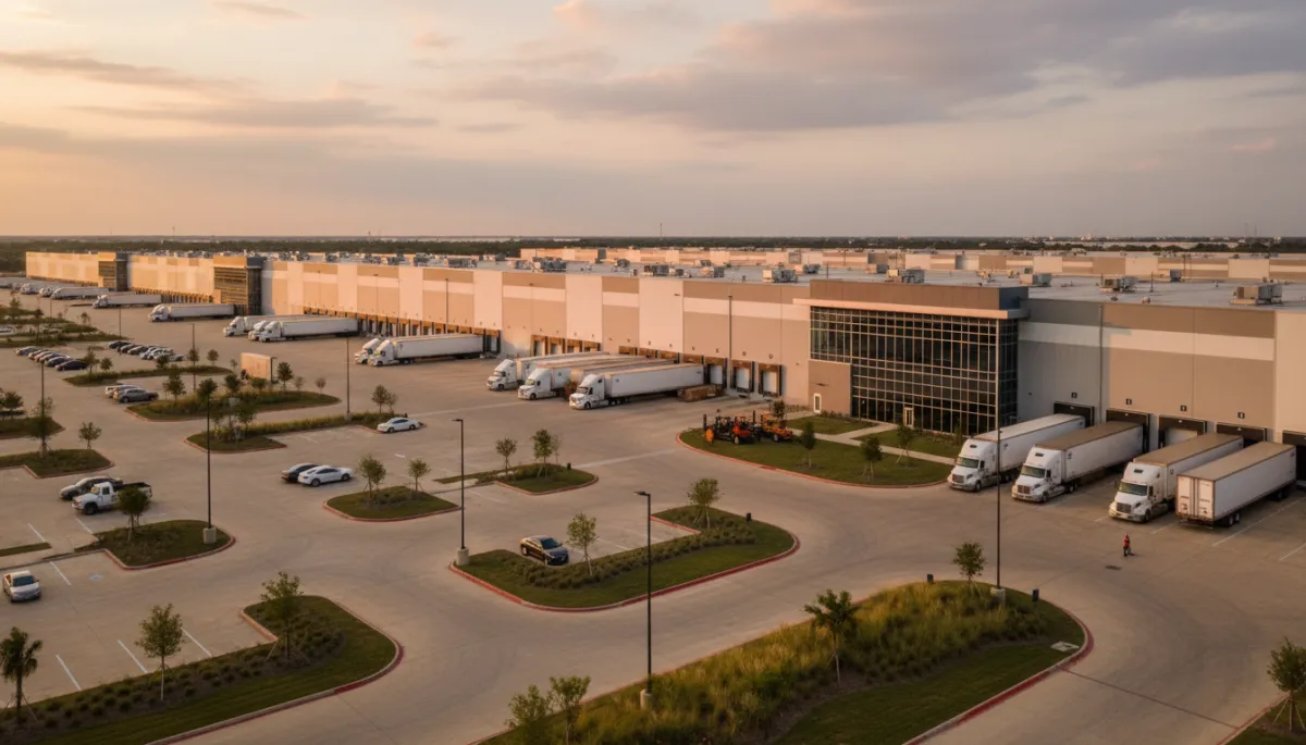 Modern industrial logistics park under construction in Houston